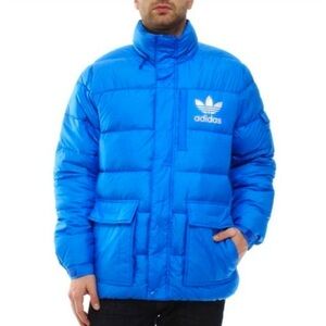Adidas Adicolor Down Puffer Jacket Blue Sz Large